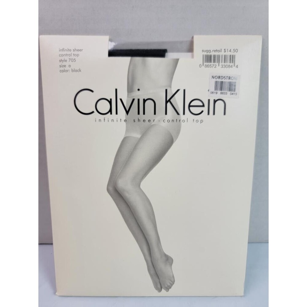 Calvin Klein Infinite Sheer Control Top Tights Style 705 Size A Black Pantyhose